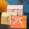 Gift Wrap 1Pcs Creative Colorful Paper Boxs With Ribbon Wedding Favours Birthday Party Wrapping Candy Bags Packaging SuppliesGift