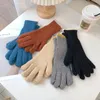 Five Fingers Gloves Keep Warm Winter Woolen Outdoor Driving Knitted Mittens Touch Screen Full Finger Fashion Accessories