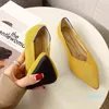 Dress Shoes Stretch Knitted Pointed Toe Ballet Flats Women Slip on Ladies Pregnant Loafers Shallow Boat Moccasins Lady Mes