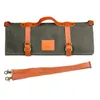 حقيبة كيس من Wessleco Chef Knife Bag Canvas Care Case Bag Bag Ectable تخزين متين مع 11 جيوب