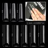 500PCS/600PCS Manicure Fake Nails Long Coffin False Nails Tips French Half Cover Nail Tips Box Transparent Natural Wholesale 220716
