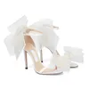 Sandals With BOX Luxury Designer Sandals women high heels Averly Pumps Aveline Sandal with Asymmetric Grosgrain Mesh Fascinator Bows shoes Ankle