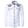 Black Embroidery Shirt Men Brand Star Mens Button Down Shirts Men's Long Sleeve Dress Shirts Chemise Homme Camisa XXL 220623