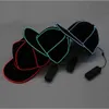 Portable EL Wire Baseball Cap Plain LED Light Hip Hop Hat Glowing In The Dark Snapback For Party Decoration