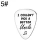 Keychains Stainless Steel Guitar Picks Musical Instrument Accessories Europe And America DAD SON PICK Lettering Logo Glossy MatteKeychains