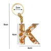 Клавные золотые цвета A-Z Начальные буквы Keyrings для женщин мужчины DIY ручной смолы Alphabet Keyfob Ключе