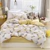 New duvet cover set 3/ 4pcs bed set AB side bedding set bird flat sheet flower bedclothes pinealppe home bedding bed linens T200409