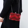 Evening Bags 2022 Women Sequins Striped Wedding Clutch Wallets Patchwork Shoulder Chain Frop LXG36