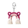 UPS Creative personnalité deux dimensions dessin animé fête faveur porte-clés ins arc-en-ciel fille mignon chat tissé à la main sac pendentif