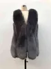 ZADORIN Nuovo arrivo lungo gilet di pelliccia sintetica soffice giacca cappotti donna sottile cappotto di pelliccia sintetica patchwork di alta qualità gilet di pelliccia finta T220716