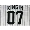 Xflsp GlaMit Last Kings Kingin LK # 07 Jersey de béisbol 100% Jerseys de béisbol cosidos Blanco Envío rápido