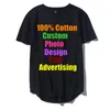 Aangepaste mannen S Lange Arc Bottom Shirt Pure Custom Tee Men Cotton American Casual Short Sleeve T 220621