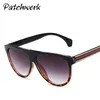Sunglasses -style Flat Large Frame Lady Three-color Red And Green Glasses Leg Fashion Leopard Color
