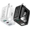 65W Fast Rick Cell Tele Chargers PD Tipo C qc3.0 Carregador de parede Adaptador de energia portátil para iPhone Samsung LG Android com caixa de varejo