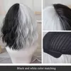 Wavy Wig with Bangsblack and White Shuangpin Color Synthetic Lolita for Women High Temperature Wire Cosplay 220622