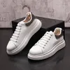 High Quality White Business Wedding Dress Party Shoes Luxury Designer Thick Bottom Men Lace Up Casual Sneakers Fashion Round Toe Driving Walking Loafers