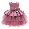 Neonata 1 anno 1 ° compleanno Party Dress Infant Girls Abiti Ball Gown Princess Tutu Dress Paillettes Bow Baby Girl Vestid G220429