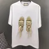 Moda masculina camiseta feminina camiseta feminina com estampa de letras casual manga curta verão sapatos masculinos estampados manga de algodão solto