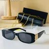 Hollow letter indicate Sunglasses 0096 Designer Women dynasty rectangle Retro gold metal bar Glasses Female Lady black blue mirrored Eyeglass Driver Goggles