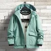 Men's Jackets Couples Oversized Outdoor Detachable Hooded Waterproof Jacket Multi-pocket Tooling Autumn Korean Fashion Zip Up HoodieMen's