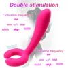 Nxy Cockrings 3 in 1 Triple Motor Vibrating Dildo 7 Vibration Rechargeable Clitoris Nipple Penis Massager Stimulator Sex Toy for Women Couple 220505