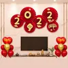 Party Decoration 6pcs Chinese Year Paper fans Dekorationer Happy 2022 Tiger Years Window Wall Round FanParty