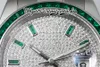 2022 TWF EW126334 JH126333 A2824 Automatyczna męska zegarek BF126300 Zielony klejnot Baguette Diamonds Bezel Out Diamond Tide 904L Steel 333T