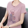 Women's T-Shirt Vintage T Shirt Cotton Tee Embroidery Flowers Women Summer Top Casual Folk Style Female Short Sleeve Tshirt FemmeWomen's