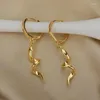 Hoop Huggie Fashion Punk Long Snake Orrings Gold Color Personal Sud Elings for Women Vintage Animal Boho المجوهرات الإناث Gifthoop Dal