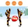 Interior Decorations Antlers Nose Kit Luminous Car Reindeer With Tail Costume Auto Holiday Accessories Decoration For Van TrInterior Interio