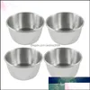 요리기구 부엌 도구 부엌 식당 바구니 정원 4pcs 스테인리스 스틸 포트 딥 그릇 작은 소스 컵 조미료 접시 접시 접시 앱