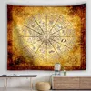 Astrology Medieval Tapestry Mandala Wall Hanging Fabric Vintage European Ouija Tapestry Map Art Wall Carpet Dorm Home Decoration J220804