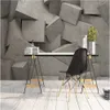 Aangepaste 3d geometrische abstracte achtergrond Muurdocument Restaurant Coffee Shop Industrial Decor Mural Wallpapers