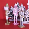 Dekorative Objekte Figuren Nussknacker Soldat Puppe Ornament Handbemalte Holzhandwerk Weihnachtsdekoration für Zuhause Wohnzimmer Schlafzimmer