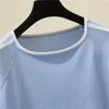 Camisetas Mujer тонкая вязаная футболка женщин с коротким рукавом летние топы женская одежда полосатая мода T Tee Femme 220407