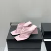2022 New Lady Slingback Sandals Women High Heels Shoes Slippers Sandalias Mujer Square Toe Pumps Leather Laiders Bgules