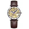 Relógios de pulso Moda Gold Gold Women's Mechanical Watch Roman Buzel Skeleton Hollow Hollo