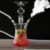 Shisha completo in stile narghilè con luce a LED, imbuto, ciotola per tabacco, tubo in silicone, accessori Chicha Narguile