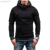 Herfst Streetwear Mannen Hoodie Stutestich Schuine Rits Heren Slanke Trainingspak Mannelijke Случайные толщины Trui Jas L220801