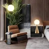 Tischlampen Nordic Glaskugel LED Lampe Gold Metall Licht Wohnzimmer neben Studie Schreibtisch Buch Home Deco LuminaireTable