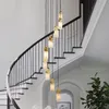 Подвесные лампы Лестница длинная люстра дуплексная напольная комната