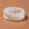 Hebras de cuentas de alta calidad 6 8 10 mm pulsera de cuentas redondas pulseras de piedra de yeso blanco para mujeres hombres pareja brazaletes joyería regalos con cuentas Lar