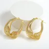 Hoop Huggie LifeFontier Design Gold Metal Oregelbundet Twist Earring för kvinnor Vintage Geometric Party Pendant Jewelryhoop Kirs22