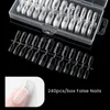 Maychao Acrylic Extension False Nail Tips Full Cover Nail Tips Press On French/Long T/Square/Round Nail Art Practice Tool 240pcs 220725