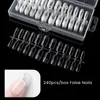 MAYCHAO Acrylic Extension False Nail Tips Full Cover Nail Tips Press on French/Long T/Square/Round Nail Art Practice Tool 240PCS 220725