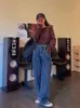 Women Jeans Baggy Wide Pipe Pants High Waist Straight Pipe Denim Pants Oversized Casual Retro Harajuku Summer Streetwear Clothing L220726