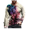 Verão hip hop homens 3D camiseta impressão dos desenhos animados padrão tridimensional de manga comprida casual moda esportes 220712