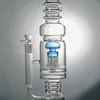 8 Brazo Árbol Perc Hookahs Big Bong Pulpo Perc Tubo recto Seta Cruz Percolador Dab Plataformas petroleras Vidrio grueso Accesorios para fumar con tazón LXJX20101