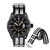 Principais relógios Addies Men quartzo Japão Movimento Caso de liga nylon tira de mineral Mão luminoso de 44 mm Watchwristwatches Military Watches