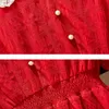 Plus storlek klänningar passar vikt 50-100 kg för kvinnor 2022 höst nedbrytning krage elastisk midja överdimensionerad röd klänning l xl 2xl 3xl 4xl